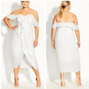 NWT City Chic Dress Va Va Voom FF Ivory M = 18 = 2X